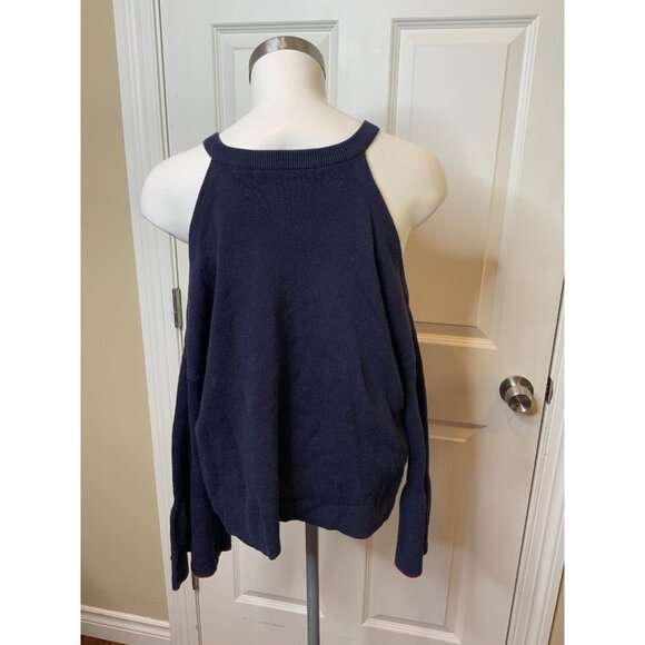 Knitted & Knotted Anthropologie Navy Blue Cold Shoulder, Size M, NWT! - Picture 4 of 5